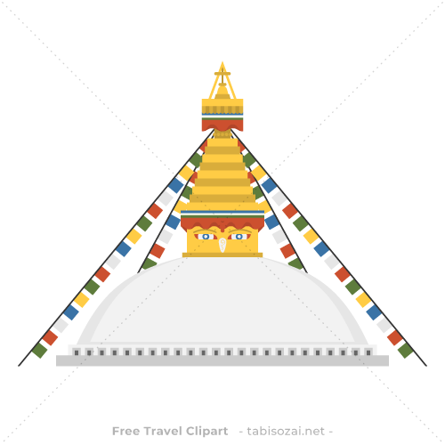 ボダナート(ネパール)のイラスト素材