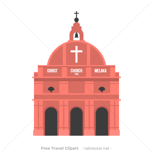 マラッカキリスト教会(マレーシア)のイラスト素材