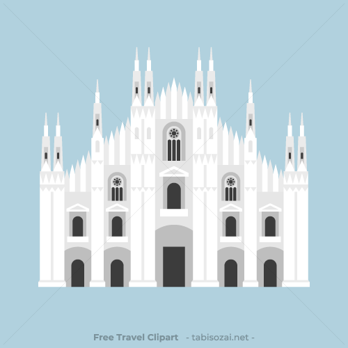 ミラノのドゥオーモ(イタリア)のイラスト素材