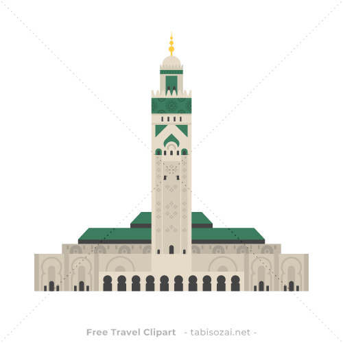 ハッサン2世モスク(モロッコ)のイラスト素材