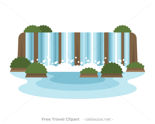 イグアスの滝(アルゼンチン)のイラスト素材