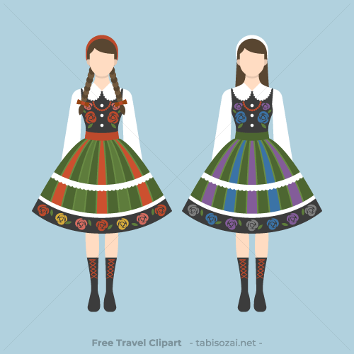Łowicz National Costume(Poland) clipart