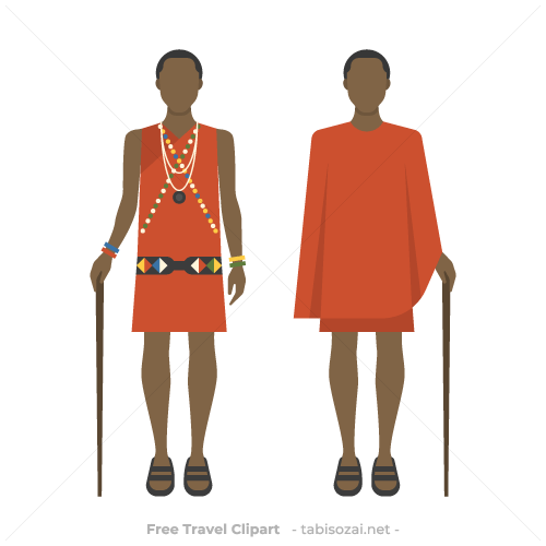 Maasai costume(Kenya) clipart
