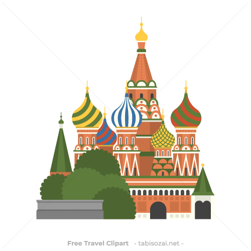 ワシリイ大聖堂(ロシア)のイラスト素材