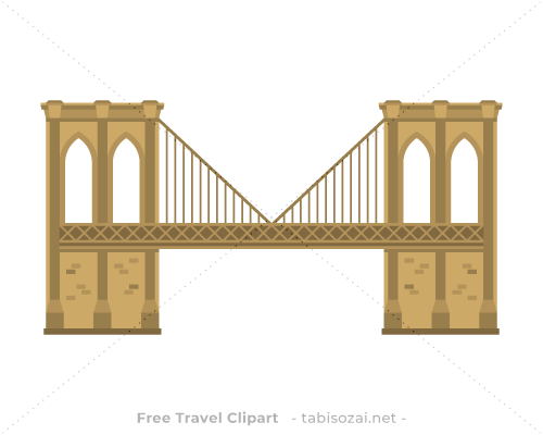 ブルックリン橋(アメリカ合衆国)のイラスト素材