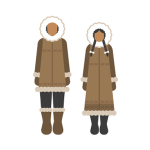 イヌイットの民族衣装の無料イラスト素材