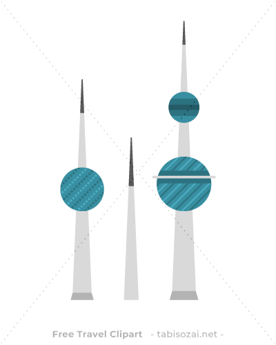Kuwait Towers (أبراج الكويت‎)(Kuwait) clipart