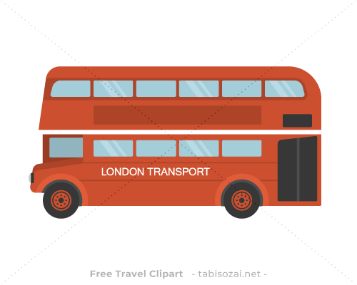ロンドンバス(イギリス)のイラスト素材