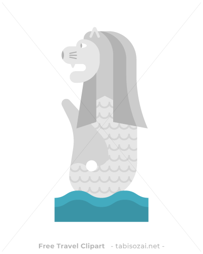 マーライオン(シンガポール)のイラスト素材