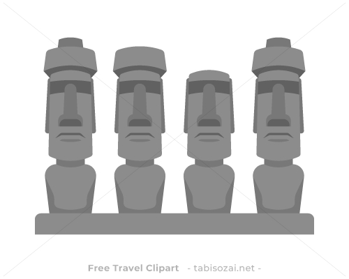 モアイ(チリ)のイラスト素材