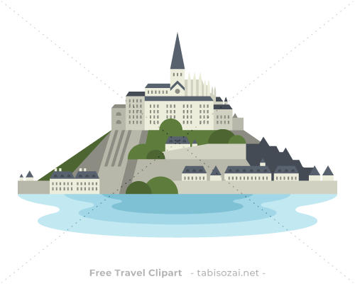 モン・サン・ミシェル(フランス)のイラスト素材