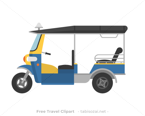 Tuk Tuk (ตุ๊กตุ๊ก)(Thailand) free travel clipart illustration