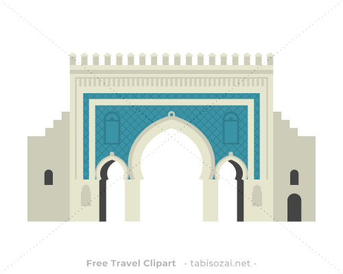 ブー・ジュルード門(モロッコ)のイラスト素材