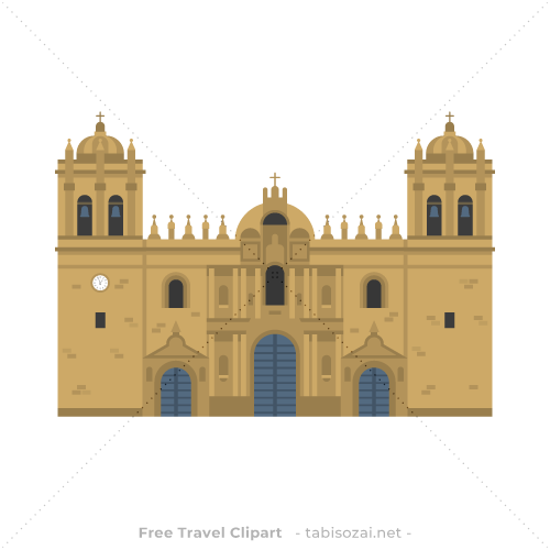 クスコ大聖堂(ペルー)のイラスト素材