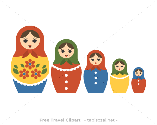 Matryoshka (Матрёшка)(Russia) free travel clipart illustration