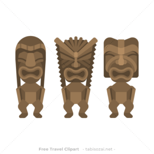 ティキ像の無料イラスト素材