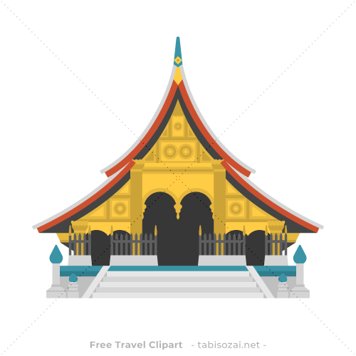 Wat Xieng Thong (ວັດຊຽງທອງ)(Laos) free travel clipart illustration