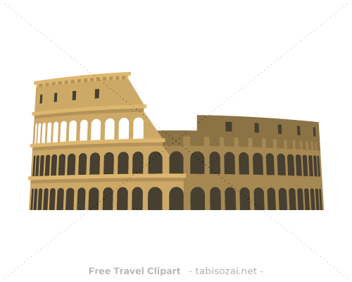 Colosseum (Colosseo)(Italy) free travel clipart illustration