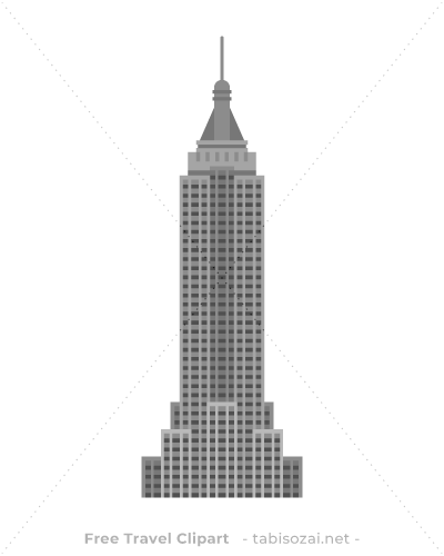 Empire State Building(United States) free travel clipart illustration
