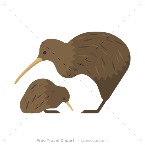 Kiwi(New Zealand) free travel clipart illustration