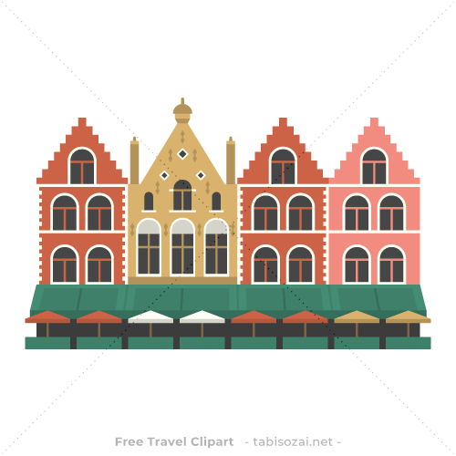 Markt (Bruges Market Square)(Belgium) clipart