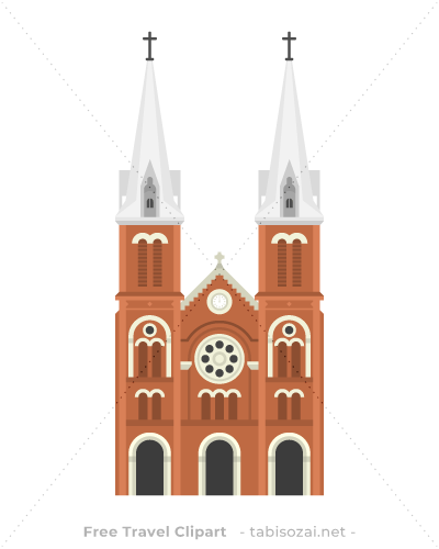 サイゴン大教会(ベトナム)のイラスト素材