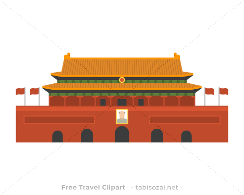 天安門広場(中国)のイラスト素材