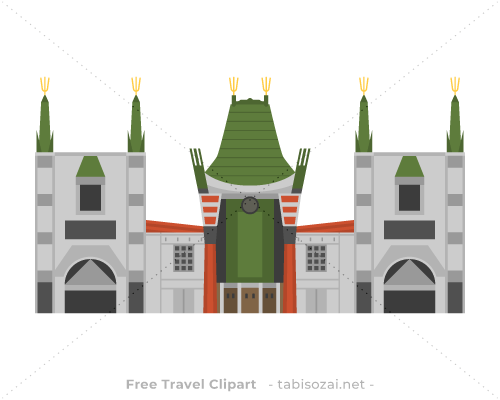 TCL Chinese Theatre(United States) free travel clipart illustration