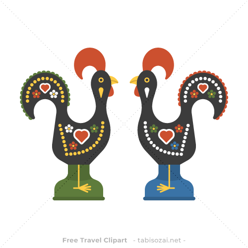 Galo de Barcelos(Portugal) free travel clipart illustration
