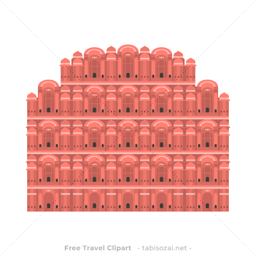 ハワー・マハル(インド)のイラスト素材