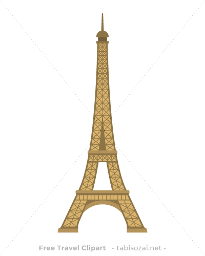 Eiffel Tower (Tour Eiffel)(France) free travel clipart illustration
