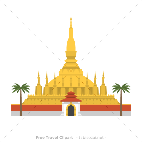Pha That Luang (ທາດຫຼວງ)(Laos) free travel clipart illustration