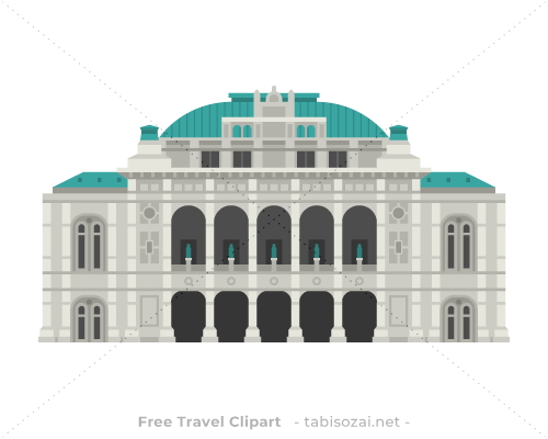 Wiener Staatsoper(Austria) free travel clipart illustration