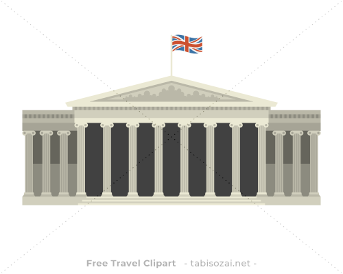 British Museum(United Kingdom) free travel clipart illustration