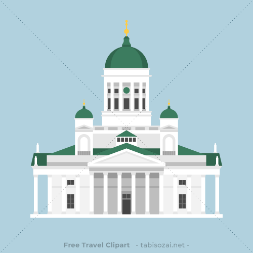 Helsinki Cathedral(Finland) free travel clipart illustration