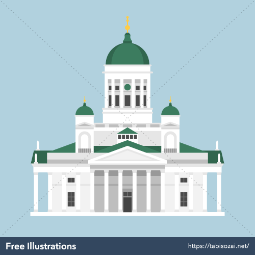 ヘルシンキ大聖堂の無料イラスト素材