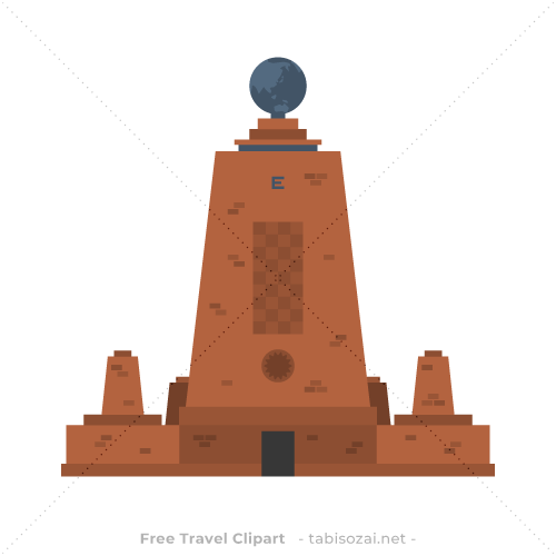 ミッター・デル・ムンド(エクアドル)のイラスト素材