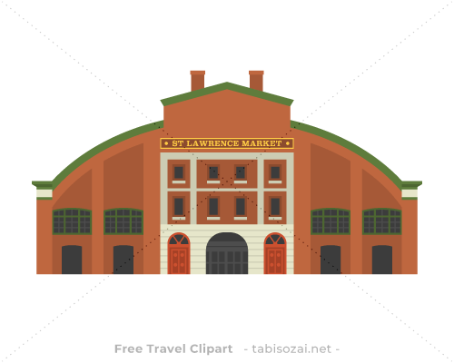 St. Lawrence Market(Canada) free travel clipart illustration