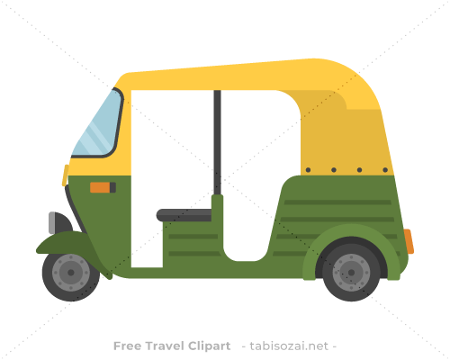 オートリキシャ(インド)のイラスト素材