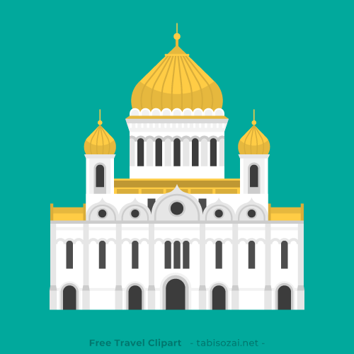 Cathedral of Christ the Saviour(Russia) free travel clipart illustration