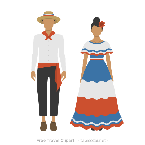 ドミニカ共和国の民族衣装(ドミニカ共和国)のイラスト素材