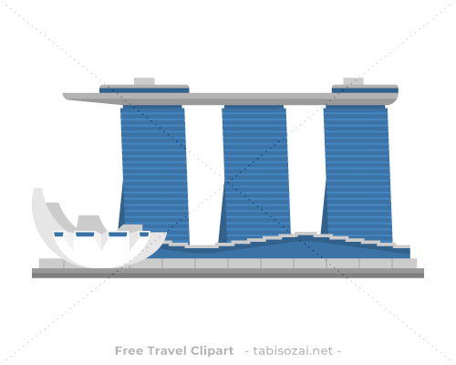 マリーナベイ・サンズ(シンガポール)のイラスト素材