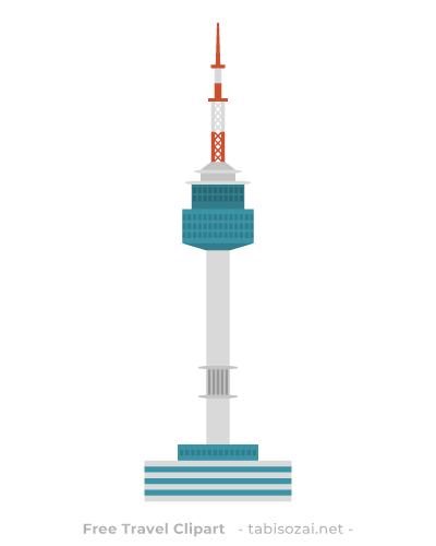 Nソウルタワー(韓国)のイラスト素材