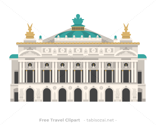Palais Garnier (Opéra Garnier)(France) free travel clipart illustration