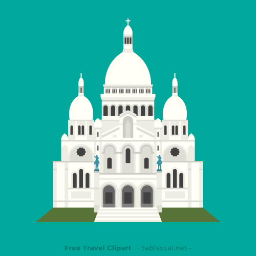 Basilique du Sacré-Cœur(France) free travel clipart illustration
