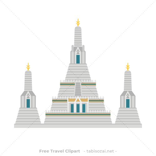 ワット・アルン(タイ)のイラスト素材