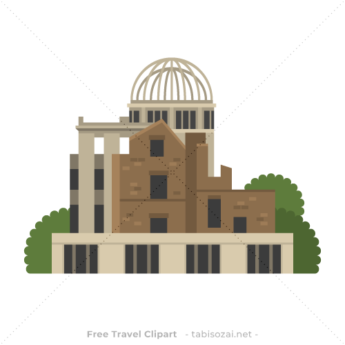 原爆ドーム(日本)のイラスト素材