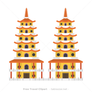 龍虎塔の無料イラスト素材