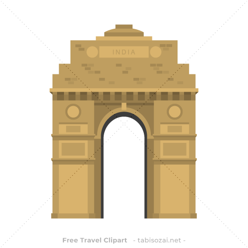 India Gate (इंडिया गेट)(India) free travel clipart illustration