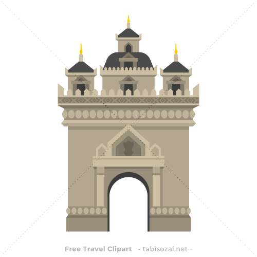 アヌサーワリー・パトゥーサイ(ラオス)のイラスト素材